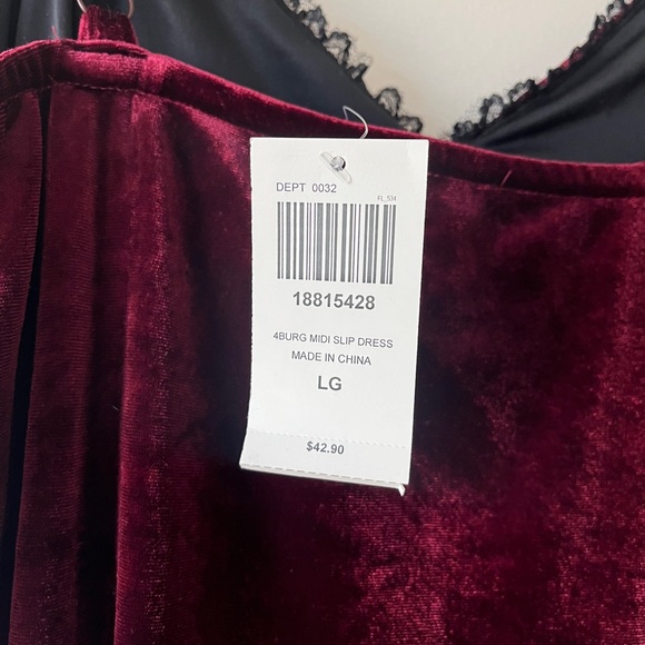 Hot Topic Velvet Burgundy Slip Dress - Picture 4 of 5
